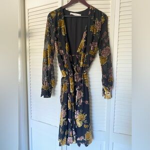 ASTR long-sleeve wrap dress size S